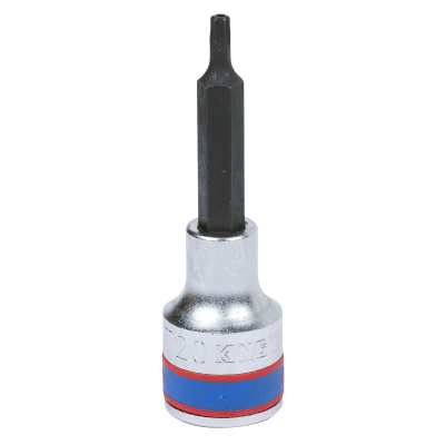 KING TONY Насадка (бита) торцевая 1/2", Torx, T20, L = 80 мм, с отверстием