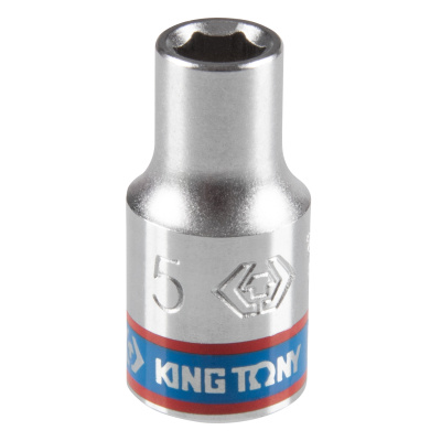 Головка торцевая стандартная шестигранная 1/4", 5 мм KING TONY 233505M