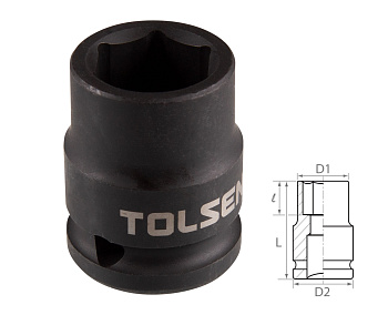 Головка торцевая ударная шестигранная 1/2", 20 мм TOLSEN TT18220