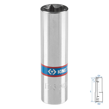 Головка торцевая TORX Е-стандарт 3/8", E16, L = 63 мм KING TONY 327516M