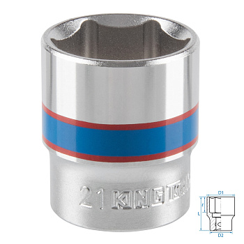 Головка торцевая стандартная шестигранная 3/8", 21 мм KING TONY 333521M