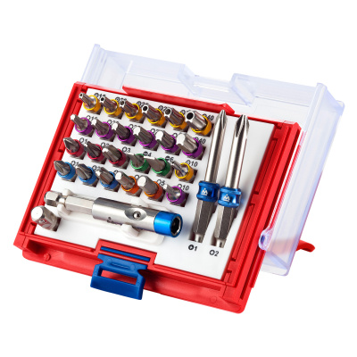 МАСТАК Набор вставок (бит) 1/4", PH, PZ, Hex, Torx, Slotted, 28 предметов