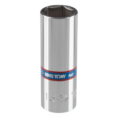 KING TONY Головка торцевая глубокая шестигранная 1/4", 13 мм