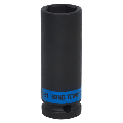 KING TONY Головка торцевая ударная глубокая шестигранная 1/2", 21 мм