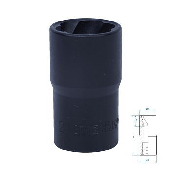 Головка для поврежденного крепежа 1/2", 21 мм KING TONY 9TD403-21M