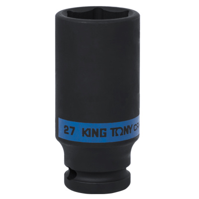 KING TONY Головка торцевая ударная глубокая шестигранная 1/2", 27 мм