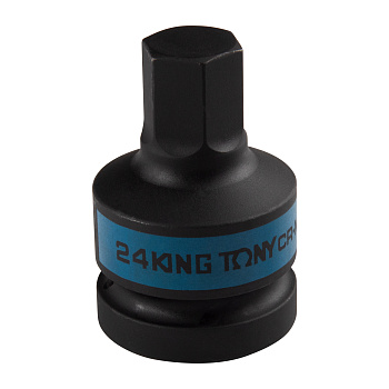 KING TONY Насадка (бита) ударная торцевая 1", HEX, 24 мм, L = 80 мм