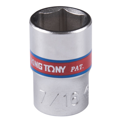 KING TONY Головка торцевая стандартная шестигранная 1/4", 7/16", дюймовая