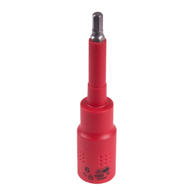 Насадка (бита) торцевая диэлектрическая 1/2", HEX, 6 мм, L = 120 мм KING TONY 4035VE06
