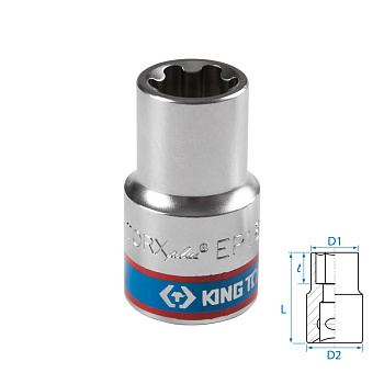 Головка торцевая TORX Plus 1/2", EP18, L = 45 мм KING TONY 433E18M
