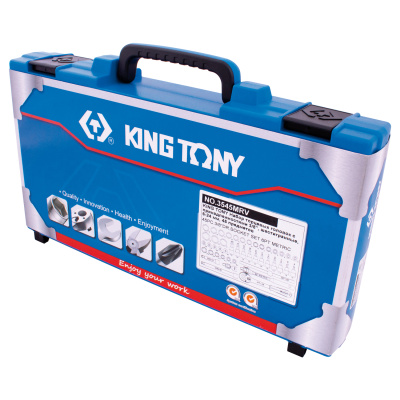 KING TONY Набор торцевых головок с принадлежностями 3/8", шестигранные, 6-24 мм, 45 предметов