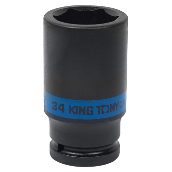 KING TONY Головка торцевая ударная глубокая шестигранная 3/4", 34 мм