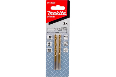 Сверло по металлу HSS-TiN Economy 4х43x75, 2 шт. Makita