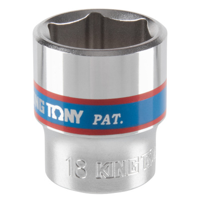 Головка торцевая стандартная шестигранная 3/8", 18 мм KING TONY 333518M