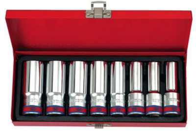 KING TONY Набор глубоких торцевых головок 1/2", двенадцатигранные, 1/2"-15/16", 8 предметов