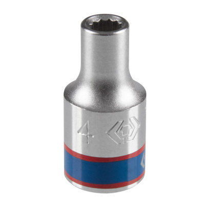 Головка торцевая стандартная двенадцатигранная 1/4", 4 мм KING TONY 233004M