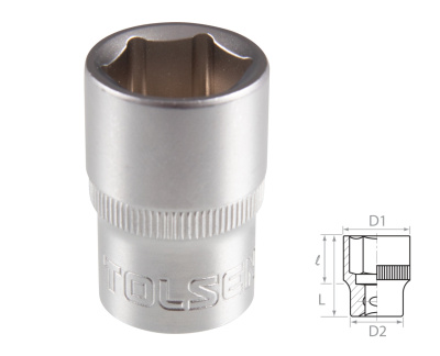 TOLSEN Головка торцевая стандартная шестигранная 1/2", 17 мм