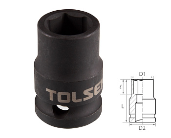 Головка торцевая ударная шестигранная 1/2", 13 мм TOLSEN TT18213