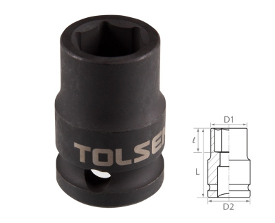 Головка торцевая ударная шестигранная 1/2", 13 мм TOLSEN TT18213