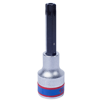 KING TONY Насадка (бита) торцевая 1/2", Torx, T50, L = 80 мм, с отверстием