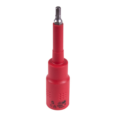 Насадка (бита) торцевая диэлектрическая 1/2", HEX, 5 мм, L = 120 мм KING TONY 4035VE05