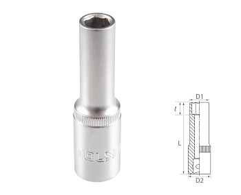 TOLSEN Головка торцевая глубокая шестигранная 1/2", 10 мм