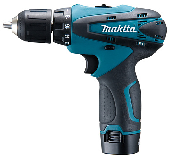 Аккумуляторная дрель-шуруповерт Makita DF330DWE • 10.8V • 24/14 Нм • 0-350/1300 об/мин