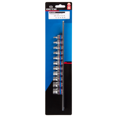 Набор торцевых головок 3/8", TORX Е-стандарт, E4-E18, 11 предметов KING TONY 3121PR