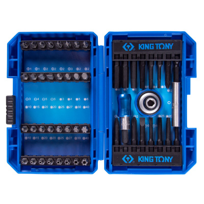 KING TONY Набор вставок (бит) 1/4", PH, PZ, Hex, Torx, Slotted, 49 предметов