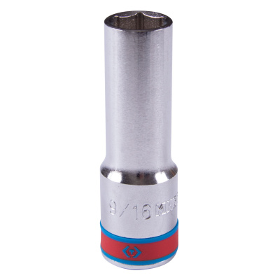 KING TONY Головка торцевая глубокая шестигранная 1/2", 9/16", дюймовая