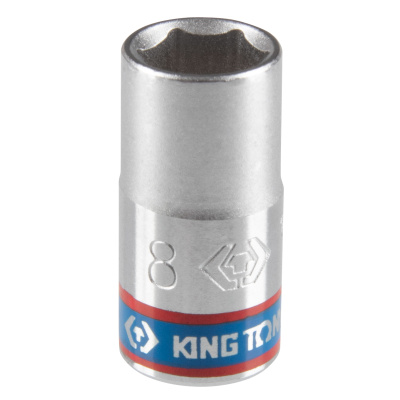 Головка торцевая стандартная шестигранная 1/4", 8 мм KING TONY 233508M