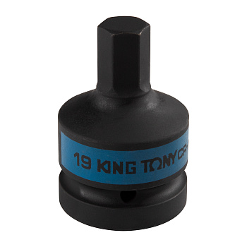 KING TONY Насадка (бита) ударная торцевая 1", HEX, 19 мм, L = 80 мм