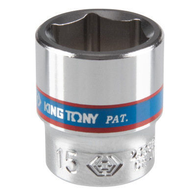 Головка торцевая стандартная шестигранная 1/4", 15 мм KING TONY 233515M