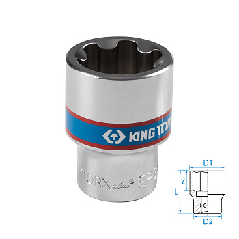 Головка торцевая TORX Plus 1/2", EP30, L = 45 мм KING TONY 433E30M