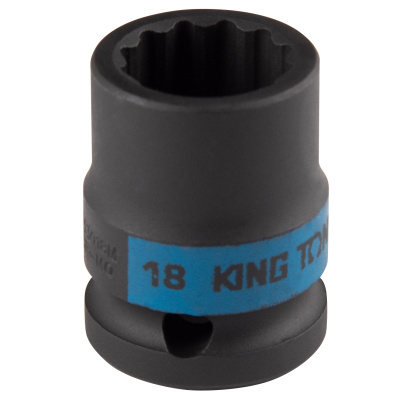 Головка торцевая ударная двенадцатигранная 1/2", 18 мм KING TONY 453018M