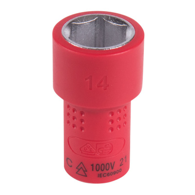 KING TONY Головка торцевая диэлектрическая шестигранная 1/4", 14 мм