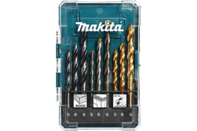 Набор сверл, 9 шт. Makita • дерево-5,6,8 • металл-5,6,8 • бетон -5,6,8 мм