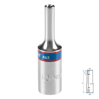 Головка торцевая TORX Е-стандарт 3/8", E5, L = 63 мм KING TONY 327505M