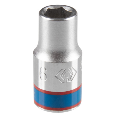 Головка торцевая стандартная шестигранная 1/4", 6 мм KING TONY 233506M