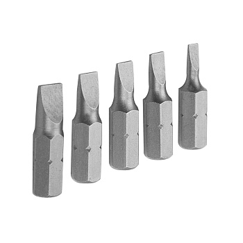 TOLSEN Набор вставок (бит) торцевых 1/4", Slotted, 3-6,5 мм, 25 мм, 5 предметов