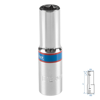 Головка торцевая TORX Е-стандарт 3/8", E12, L = 63 мм KING TONY 327512M