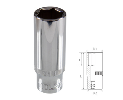 TOLSEN Головка торцевая глубокая шестигранная 3/8", 16 мм