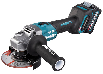 Аккумуляторная УШМ Makita GA005GU201 • 40V XGT • 125 мм • 8500 об/мин • BL • без инструмента кожух • слайдер • электротормоз • XPT • AFT • плавный пуск • антирестарт • в комплекте 2xBL4040F, DC40RA, Makpac 4