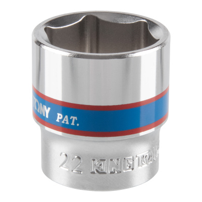 Головка торцевая стандартная шестигранная 3/8", 22 мм KING TONY 333522M