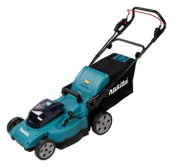 Аккумуляторная газонокосилка Makita DLM480CT2 • 18V X2 LXT • 860 Вт • дека 48 см • травосборник 62 л • 4в1 • XPT • в комплекте 2xBL1850B DC18SH