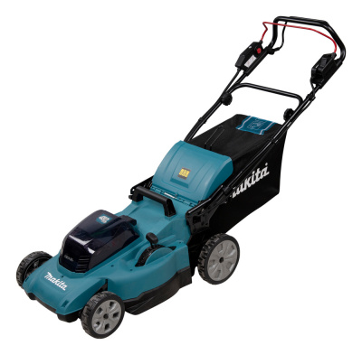 Аккумуляторная газонокосилка Makita DLM481CT2 • 18V X2 LXT • 860 Вт • 48 см • травосборник 62 л • 2.5-5 км/ч • 4в1 • XPT • в комплекте 2xBL1850B DC18SH