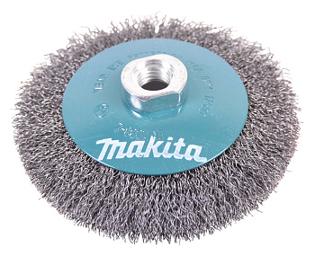 Щетка проволочная конусная Makita • d115 мм • толщ. проволоки 0.5 мм • гофрированная • металл • M14x2