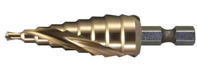 Сверло ступенчатое HSS-TiN с спиральным желобком, 4-12x65, 1/4" Makita
