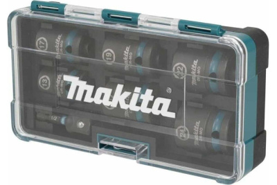 Набор ударных торцовых головок Impact Black 1/2", 7 шт. Makita • 13,17,19,21,22,24 мм • адаптер