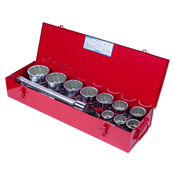 Набор торцевых головок с принадлежностями 1", двенадцатигранные, 36-80 мм, 14 предметов KING TONY 80